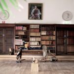 Biblioteksrum med uppstoppade djur
